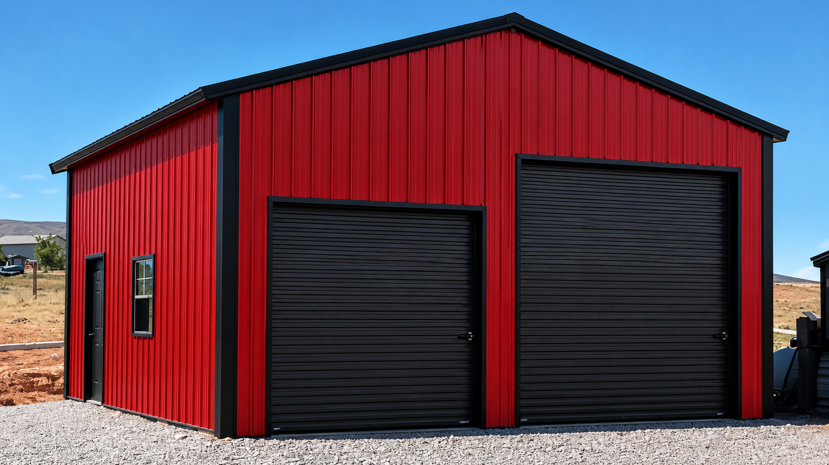 Steel garage roll-up door